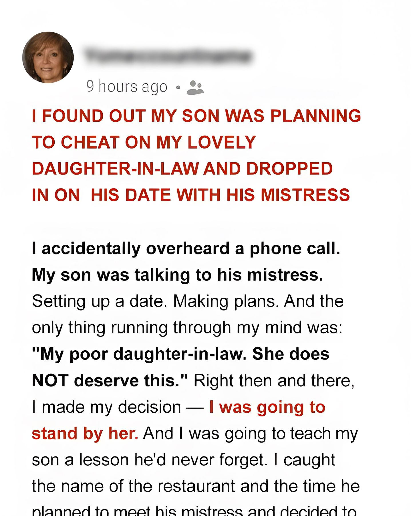 I Found Out My Son Was Planning to Cheat on My Lovely Daughter-in-Law and Decided to Crash His Date with His Mistress I Found Out My Son Was Planning to Cheat on My Lovely Daughter-in-Law and Decided to Crash His Date with His Mistress